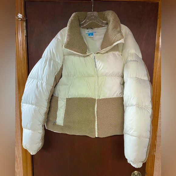Columbia Leadbetter Point Sherpa Hybrid Jacket Cream tan Sz XXL - Picture 1 of 5
